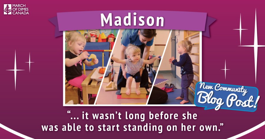 Madison. ".. it wasn't long before she was able to start standing on her own." - New Community Blog Post!
